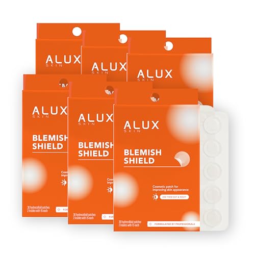ALUX Skin Pimple Patches for Face, 30 Unit, Hydrocolloid Skin Care Acne Patches, Safe for Sensitive Skin, Use Under Makeup, Absorbing Spot Cover Stickers for Zits, Pimples, Breakouts, 6 pack