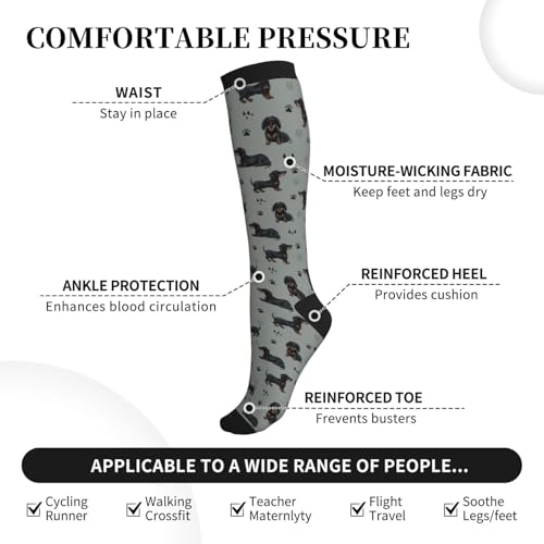 Dog Themed Compression Socks For Women & Men 15-20 Mmhg, Best For Running, Nursing, Hiking, Flight&Travel4
