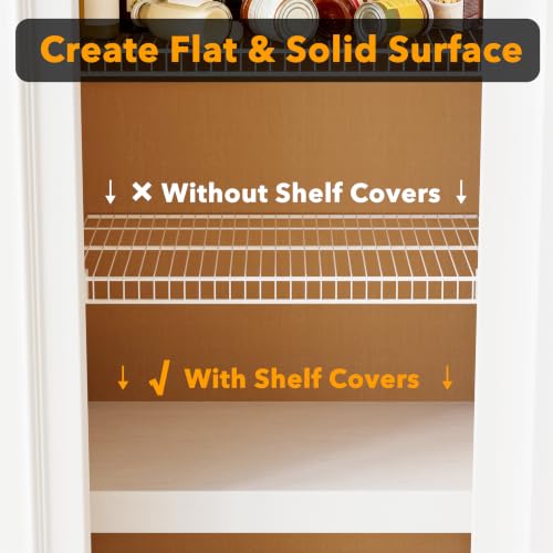 Image of SpaceAid Wire Shelf Covers for Pantry Rack, 20 inch W x 16 inch D, White 5pcs | PVC Wire Rack Cover for Pantry and Closet Shelving, Durable Shelves Liner for Kitchen, 0.31-inch Thick Waterproof