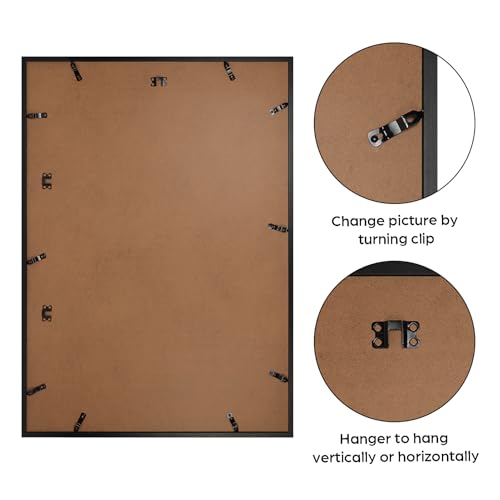Giftgarden Schwarz Bilderrahmen A1 - Aluminium Rahmen für 59,4x84 cm Fotos, Puzzles und Poster - Großer Fotorahmen für Wohnzimmer, Schlafzimmer, Arbeitszimmer