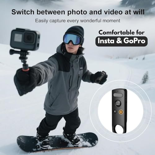 Image of Yantralay Bluetooth Remote for Action Cameras | Wireless Camera Controller for Insta 360 X5 /X4 /X3 GO 3 Ace Pro & Go pro Hero 13 /12 /11 | USB-C Rechargeable