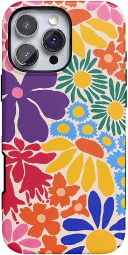Casely iPhone 16 Pro Case | Flower Patch | Multi-Color Floral | Bold Protective Design | Compatible with MagSafe