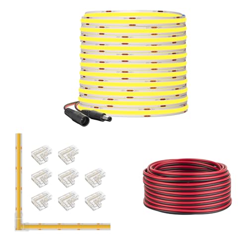 Tira de luces LED COB 10 m 3000K blanco cálido dimmable miniatura 1