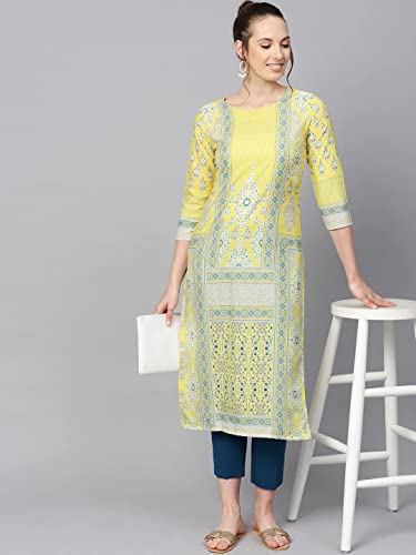 Image of Vaamsi Women's Crepe a-line Kurta (VPK1641E XXL Multicoloured)