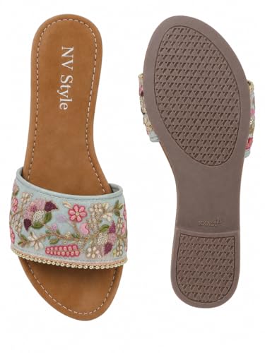 Image of Women's and Girls Flat Slipper Light weight Comfortable Soft TPR Sole Slip-On Casual Sandals Footwear for Office Casual 1 Pair