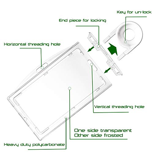 Heavy Duty Clear Locking Id Badge Holder Horizontal And Vertical Dual Use Hard Plastic Id Card Holder Hold 3 Cards By Fallen One #TOP1