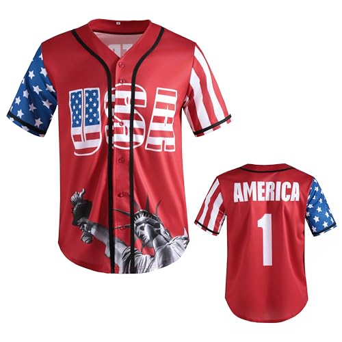 Mens American Flag Short Sleeve Button Down Shirt Patriotic Dress Shirts for 4th of July Casual Summer Top
