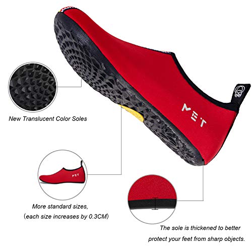 Image of WateLves Water Shoes for Womens Mens Barefoot Quick-Dry Aqua Socks for Beach Swim Surf Yoga Exercise New Translucent Color Soles