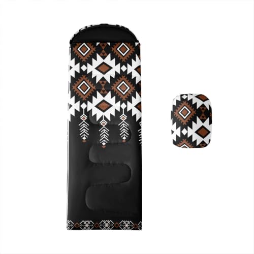 Erosebridal Western Aztec Sleeping Bag Cow Print Camping Sleeping Bag Tribal Rustic Cowhide Pattern Camping Quilt miniatura 1
