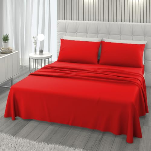 L'ANTICO ARCOLAIO - Completo Lenzuola Una Piazza e Mezza 140x200 Made in Italy, Microfibra Anallergica, Set Lenzuola Francese (1 Lenzuolo Sotto con Angoli, 1 Lenzuolo Sopra, 1 Federa)