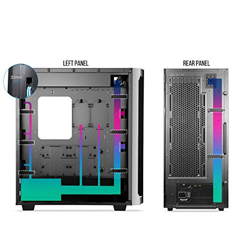 Segotep Phoenix T1 E-Atx Black Full-Tower Pc Gaming Case, Tempered Glass Side Panel, Cable Management/Optional 360Mm Water Cooling, Supports Up To 7 Fans, Front I/O Usb 3.0 Type-C Port, Desktop Case #TOP6