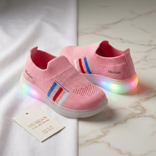 Image of inchJugnu inch LED Light-Up Baby Shoes (0-5 Years) | Soft Sole Comfort for Tiny Feet, Breathable Knit, Easy Slip-On | Magical Glowing Shoes for Happy Kids.