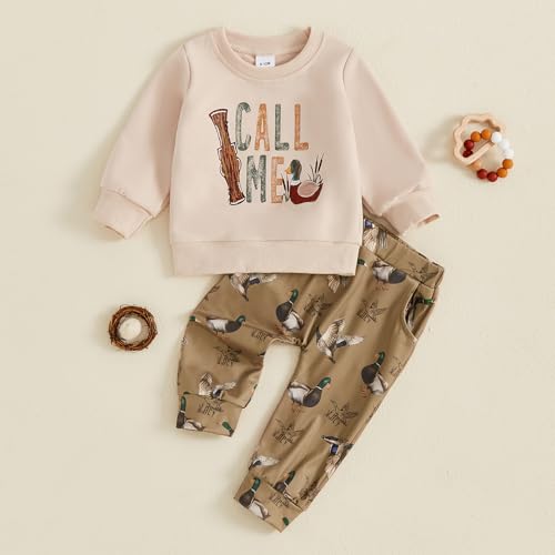 Toddler Boy Boy Hunting Outfit Mallard Duck Sweatshirt Top Jogger Pants Set 2Pcs Fall Winter Duck Hunting Clothes2
