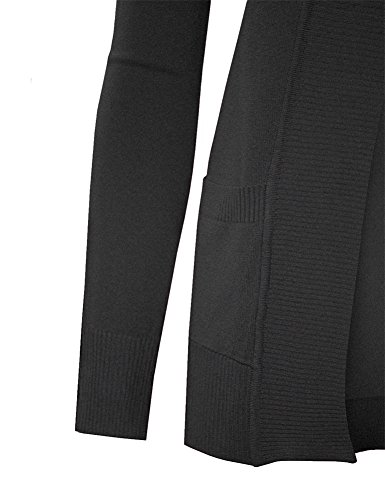 Image of Cielo Women's Solid Basic Open Front Pockets Knit Sweater Cardigan