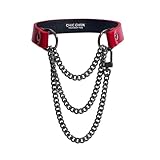 C CHIC CHOK YOUR BODY TALK CHICCHOK Leather Choker Necklace for Women Men, Gothic Punk Slip Chain Adjustable Collar, Breathless Pulling Goth Black Choker