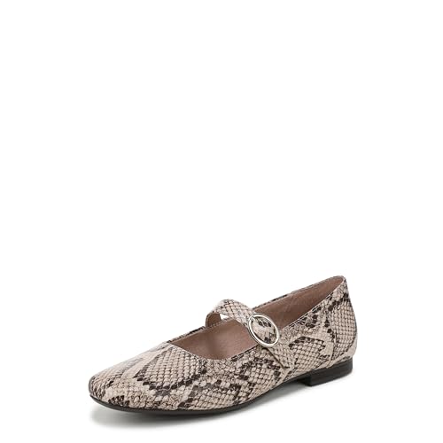 Naturalizer Women's Kelly Mary Jane Flat Beige Snake Print 9 W