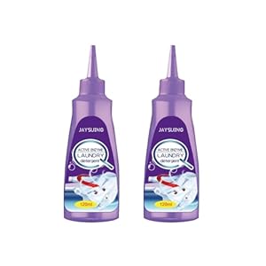 2024 nieuwe vlekverwijderaar kleding, actieve enzymen vloeibaar wasmiddel, wasverzorging, vlekverwijderaar, vlekspray, tapijtreiniger, vlekverwijderaar, wit wasgoed, 120 ml, 2 stuks