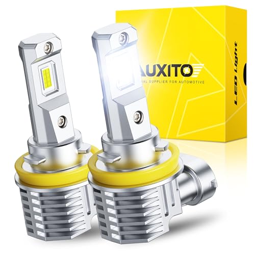 Image of AUXITO H11 LED Bulb H8 H9 H16 80000LM 6500K Cool White, 22W Low Power Consumption, Plug-N-Play Non-Polarity Design, Perfect Beam Pattern for Fog Lights, Driving Lights, Replacement Bulbs Pack of 2