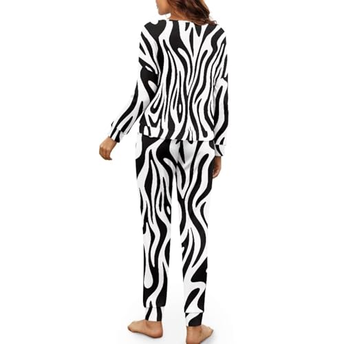 Image of Womens Lounge Set Long Sleeve Soft Pajama Sets | Casual 2 Piece Pj Outfit, Crewneck Sleepwear with Pockets, Adjustable Drawstring, Soft Comfy Fall Pajamas, Plus Size