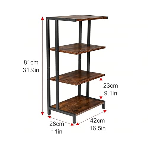 Support multimédia AV bois meuble console jeu routeur wifi 4 niveaux - 4