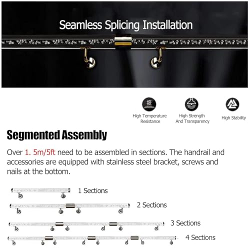 Barra per scale in acrilico trasparente, elegante soluzione di sicurezza per interni ed esterni, design moderno resistente alle intemperie per una maggiore stabilità e sicurezza, facile installazione