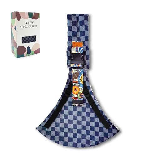 Image of Baby Sling Carrier 2025 Baby Carrier Newborn to Toddler Sling Lightweight Baby Carrier Sling with Adjustable Straps Toddler Carrier Baby Wrap Sling for 10-30 lbs(Square)