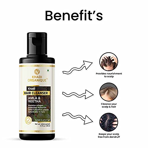 Image of Khadi Organique Amla & Reetha Hai Cleanser /Shampoo - 210 ml (Pack of 1)