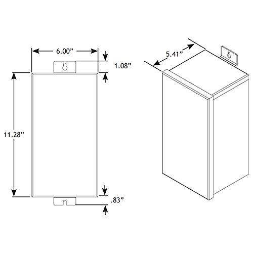 Technical drawing showing dimensions of the VOLT 150W Clamp Connect Low Voltage Трансформатор