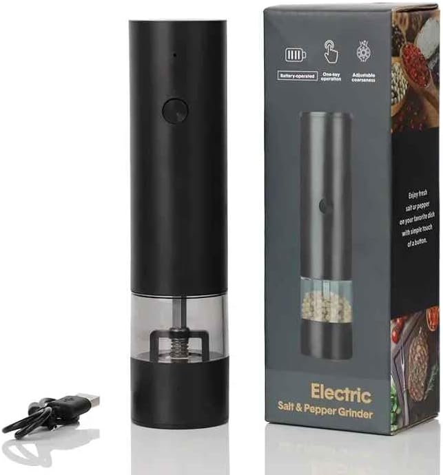USB rechargeable electric salt and pepper grinder – Adjustable fineness – Large capacity – Automatically grinds spices – Convenient kitchen tool (USB Style 2pcs)