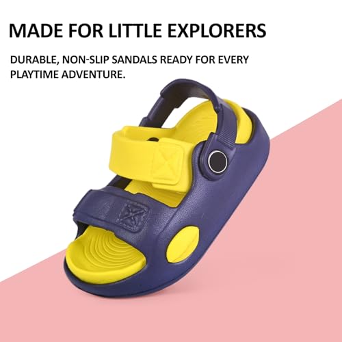 Image of GLJ Kids Comfort Clogs Sandals For Boy And Girl, 1 to 4 Years, Two-Strap Design, Easy To Wear Slip On, Dust and Waterproof, 7101