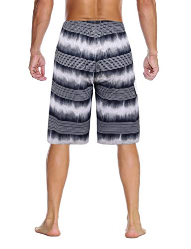 Image of Nonwe Men's Beachwear Quick Dry Striped Board Shorts