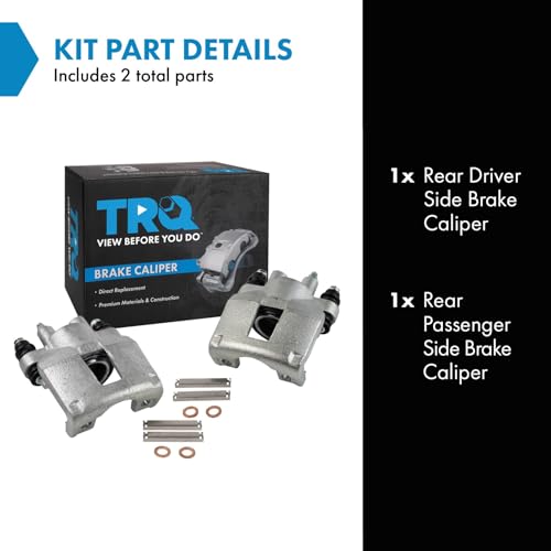 Image of TRQ Rear Brake Caliper Set Zinc Coated Hardware Compatible with 1995-2001 Ford Explorer 2001-2002 Explorer Sport Trac 2002 Ranger 1997-2001 Mercury Mountaineer