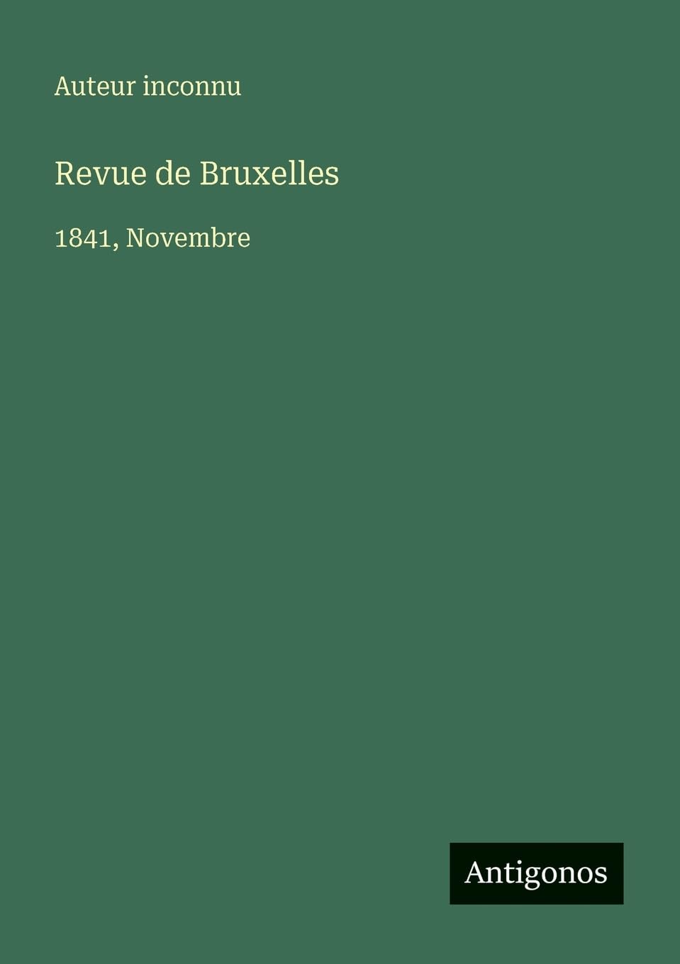 Revue de Bruxelles: 1841, Novembre
