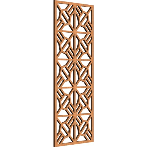 Image of 9 3 /8 inchW x 24 3 /8 inchH x 1 /4 inchT Auburn Decorative Fretwork Wood Wall Panels, Cherry