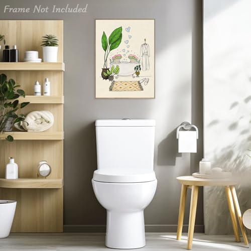 Dazzlewall Funny Frog Bathroom Wall Art, Cute Couple Frogs in Bathtub Shower Poster Wall Decor for Bathroom Toilet 12x16 in Unframed - Cosy Home Interiors Dazzlewall Funny Frog Bathroom Wall Art, Cute Couple Frogs in Bathtub Shower Poster Wall Decor for Bathroom Toilet 12x16 in Unframed - Image 3