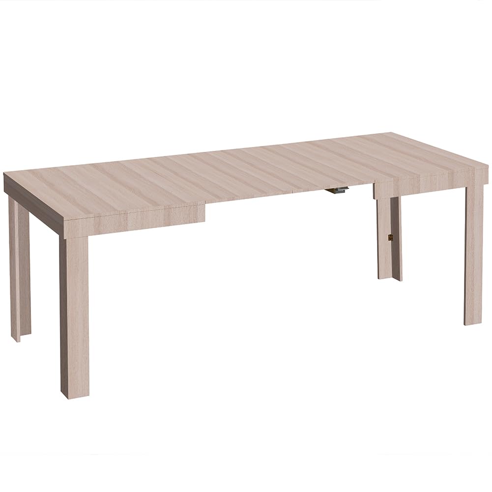Shally Dogan Tavolo Allungabile da 4 a 6 Posti per Sala da Pranzo e Cucina, Tavolo Estensibile da 120 a 200 cm con Apertura a Scorrimento, Struttura Robusta, Design Moderno Salvaspazio (Olmo)