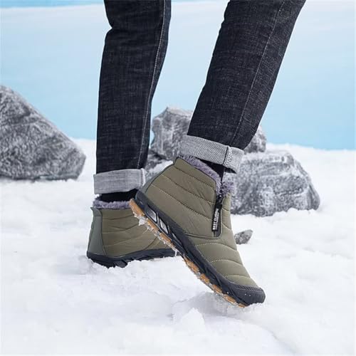 Jakcuz Women Winter Snow Boots Zip Up Fur Lined Warm Ankle Boot Outdoor Anti-slip Waterproof Comfortable Short Boot 6