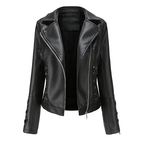 Manteau asymétrique femme en similicuir finitions premium ajustées