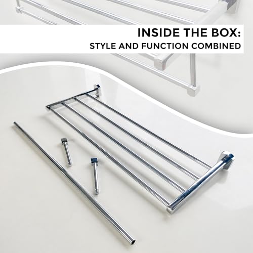 Image of iBELL Stainless Steel Towel Rack with Rod /Towel Hanger for Bathroom /Towel Holder /Stand /Bathroom Accessories -