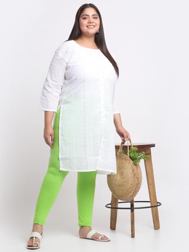 Image of Soft Cotton Ankle Lenght Solid Regular and Plus 35 Colours Leggings for Womens and Girls (Sizes :- M to 6XL)