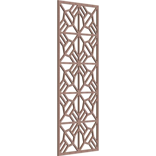 Image of 25 3 /8 inchW x 64 3 /8 inchH x 3 /8 inchT Auburn Decorative Fretwork Wood Wall Panels, Walnut
