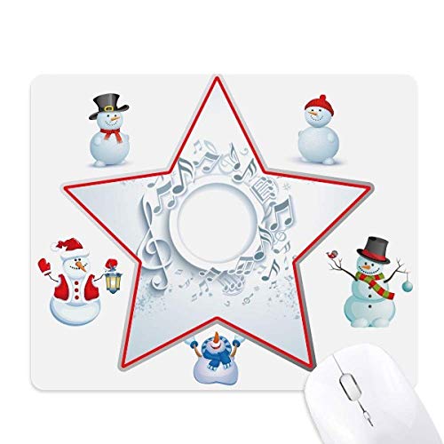 Tapis de souris bonhomme de neige Noël rotatif blanc pour bureau