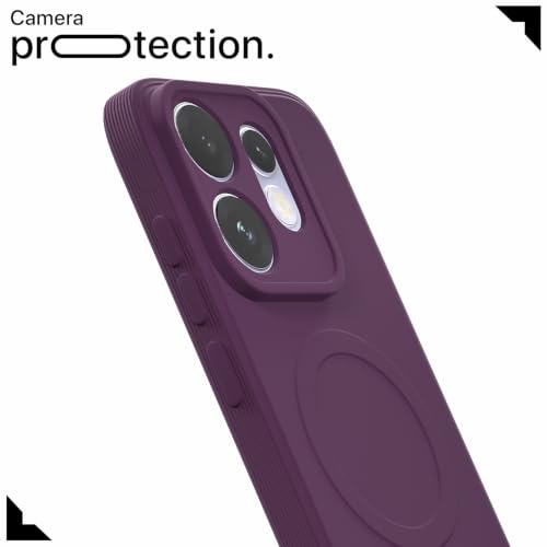 Image of Pikkme Back Cover for Oppo Reno 16 5G Soft Matte Silicone Mag-Safe Design (Mag-Safe Not Support) Camera Protection | Slim Fit Bumper Cover (Purple)