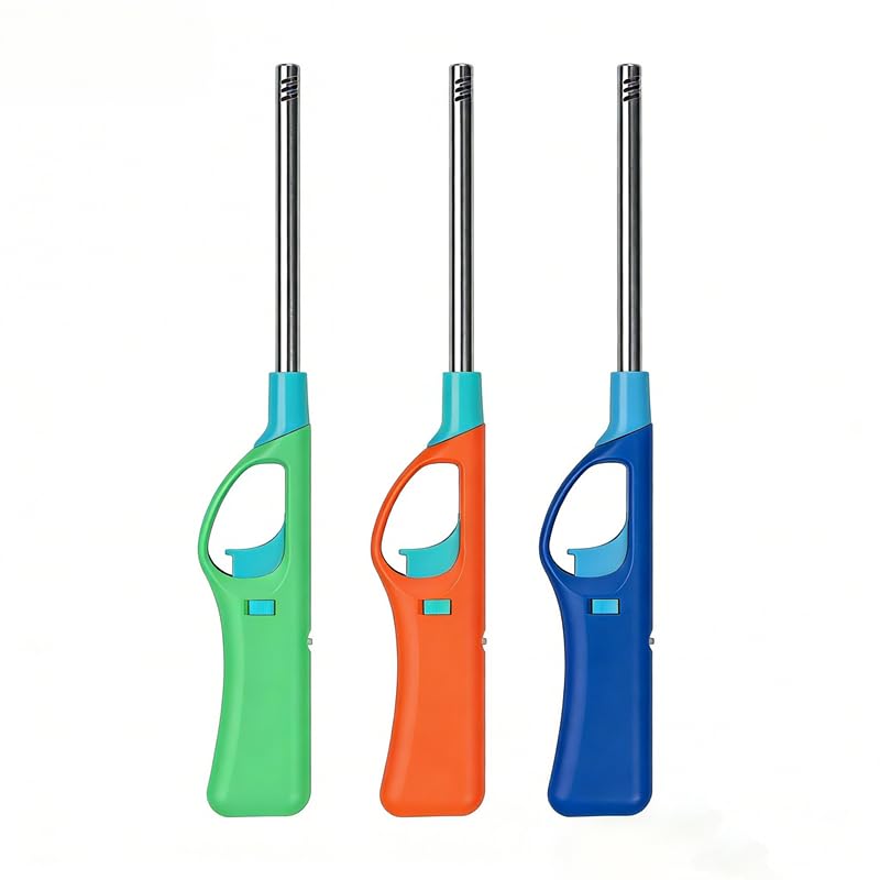 Refillable Butane Lighter,Long Stem BBQ Lighter,3 Pack Multipurpose Lighters(No Butane Fuel Inside) - 1
