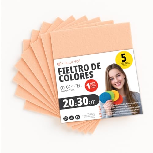 OFITURIA Fieltro para Manualidades DIY, Láminas de Tela de