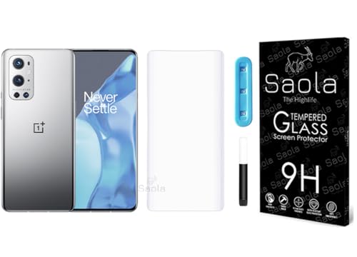 Image of Saola Curved UV Tempered Glass For OnePlus 9 Pro. Comes With UV Light & Glue For Finest Pasting. Edge To Edge Protection With Case Friendly Fit. (Pack Of 1)