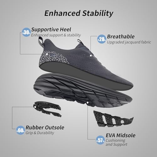 Image of Grand Attack Men's Road Running Walking Shoes | Max Cushioned Comfort | Durable Non-Slip | Breathable Athletic Tennis Cross-Training Sneakers