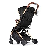 Lejoux™ Baby Pushchair Stroller– Lightweight Foldable Travel Buggy with 5-Point Harness, Adjustable Seat Back and Oversize Basket Folds with 1 Hand – Smooth Swivel Wheels Rain Cover (Black) - Image 5
