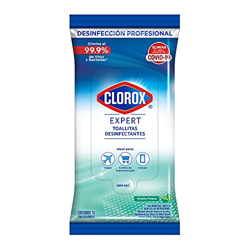 Clorox Toallitas Desinfectantes Expert Aroma Fresco 15 unidades - Sin Cloro