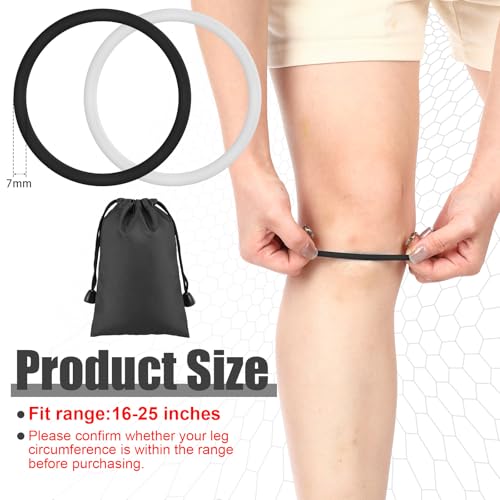 Image of Foilswirl Silicone Patella Knee Band for Basketball Patella Tendon Support Knee Pain Running Tendon Brace Support Strap(4,Black and White,XL)